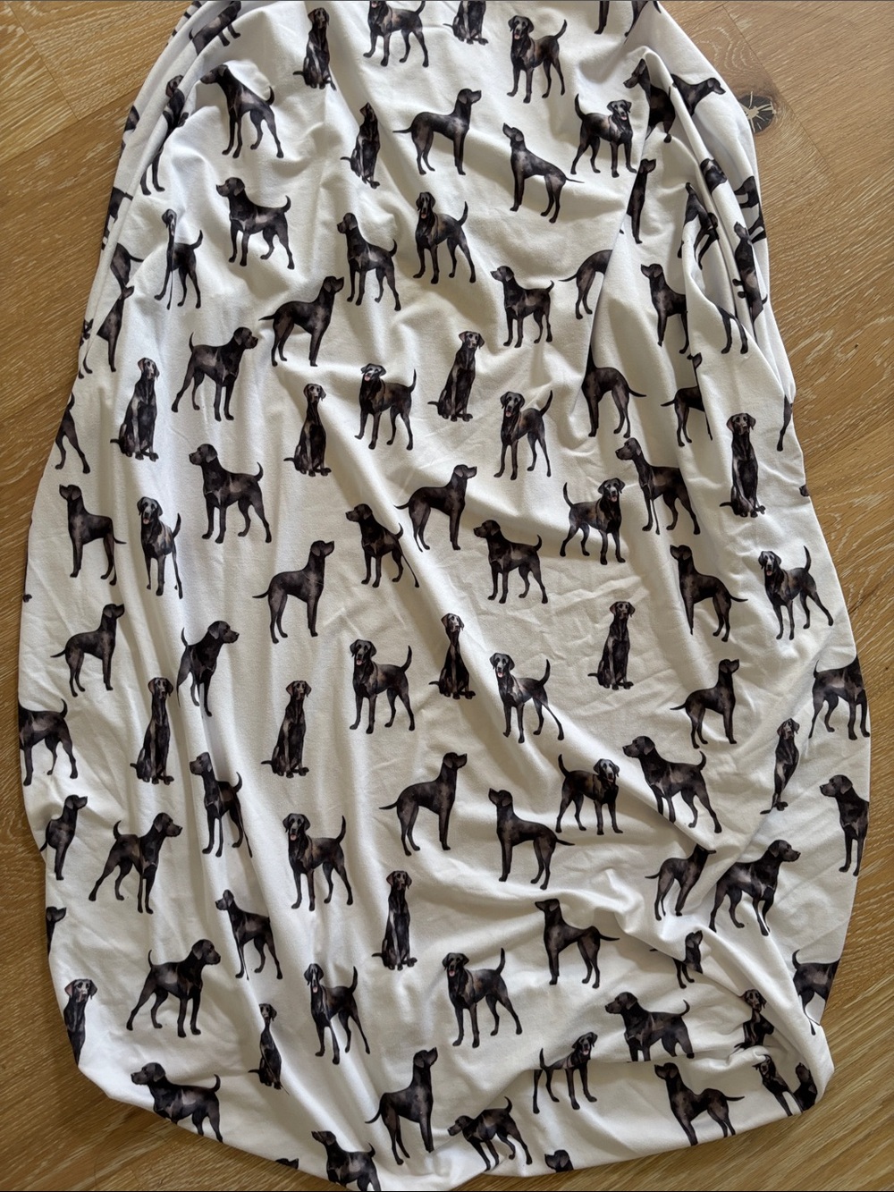 Black Labrador mini crib sheet White Dog-Print Pet Blanket - Cozy Canine Pattern